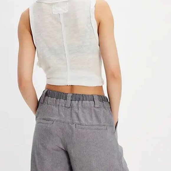 NWT Free People Blakely Trouser Shorts Grey Stripe Size Small $98 - Picture 3 of 10